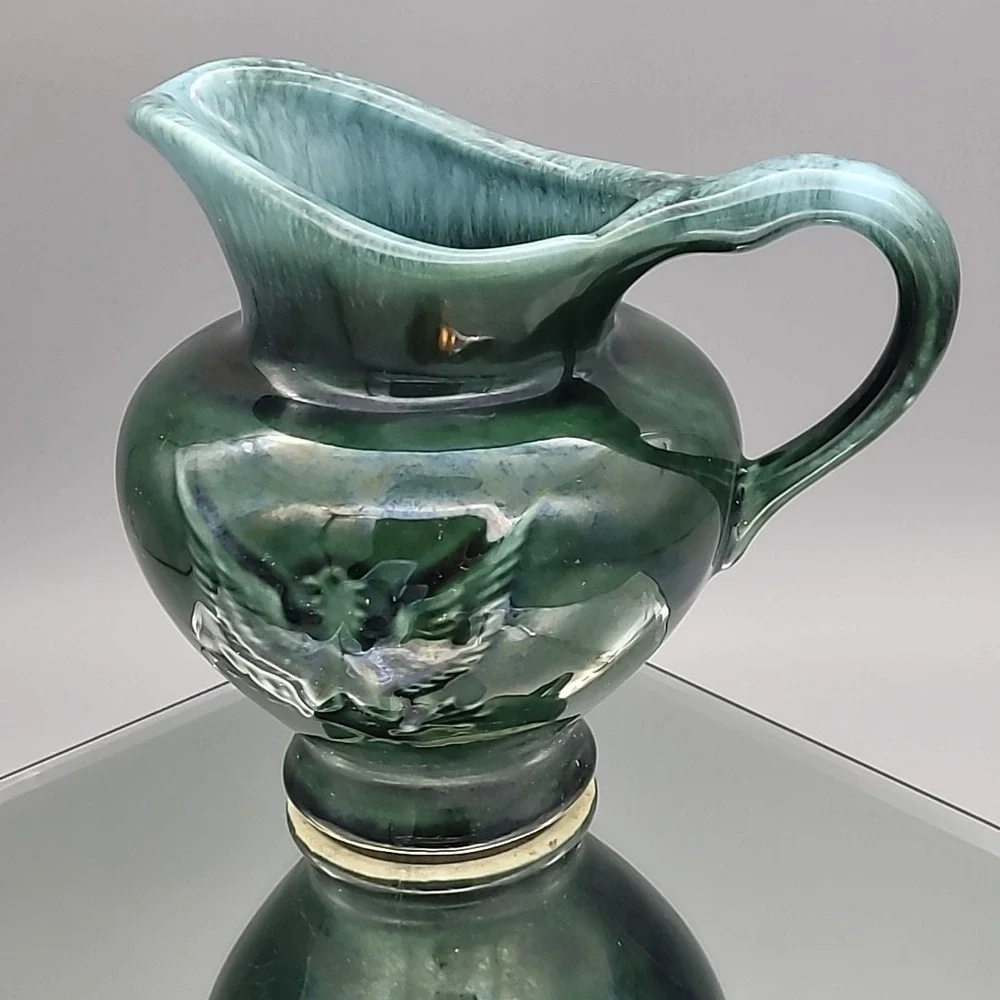 Hull Pottery Drip Glaze Eagle Small Pitcher‎ #F91 Green Vintage USA Americana